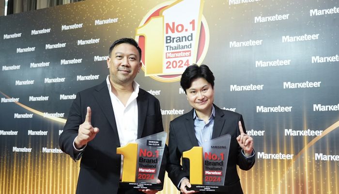 ซัมซุง ครองใจผู้บริโภคไทย คว้ารางวัล 'Marketeer No.1 Brand in Thailand 2024' หมวดผลิตภัณฑ์ตู้เย็นและทีวี ต่อเนื่องกว่า 10 ปี