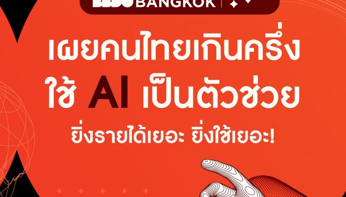 BBDO Bangkok เผยผลสำรวจ คนไทยเกินครึ่ง ใช้ AI ในชีวิตประจำวัน