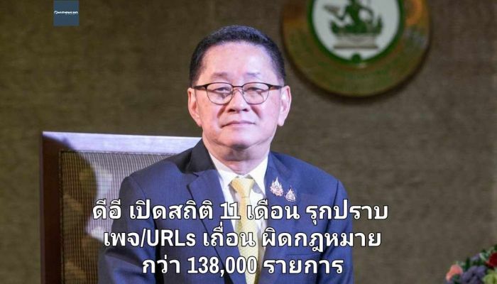 ดีอี เปิดสถิติ 11 เดือน รุกปราบ เพจ/URLs เถื่อน ผิดกฎหมาย กว่า 138,000 รายการ