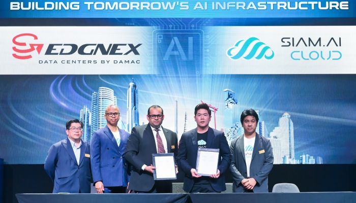 EDGNEX Data Centers โดย DAMAC ผนึกกำลัง Siam.AI ขับเคลื่อนโซลูชัน AI-Driven Cloud Computing และ Edge Solutions ในภูมิภาคเอเชียตะวันออกเฉียงใต้