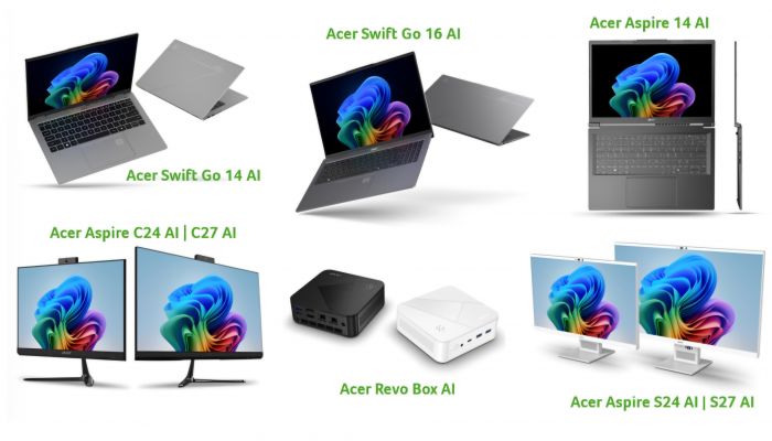 เอเซอร์ขยายพอร์ต Copilot+ PC ด้วย Swift Go AI และ Aspire มาพร้อมโปรเซสเซอร์รุ่นล่าสุดที่มี NPU ในตัว ประมวลผล AI รวดเร็วและมีประสิทธิภาพมากขึ้น