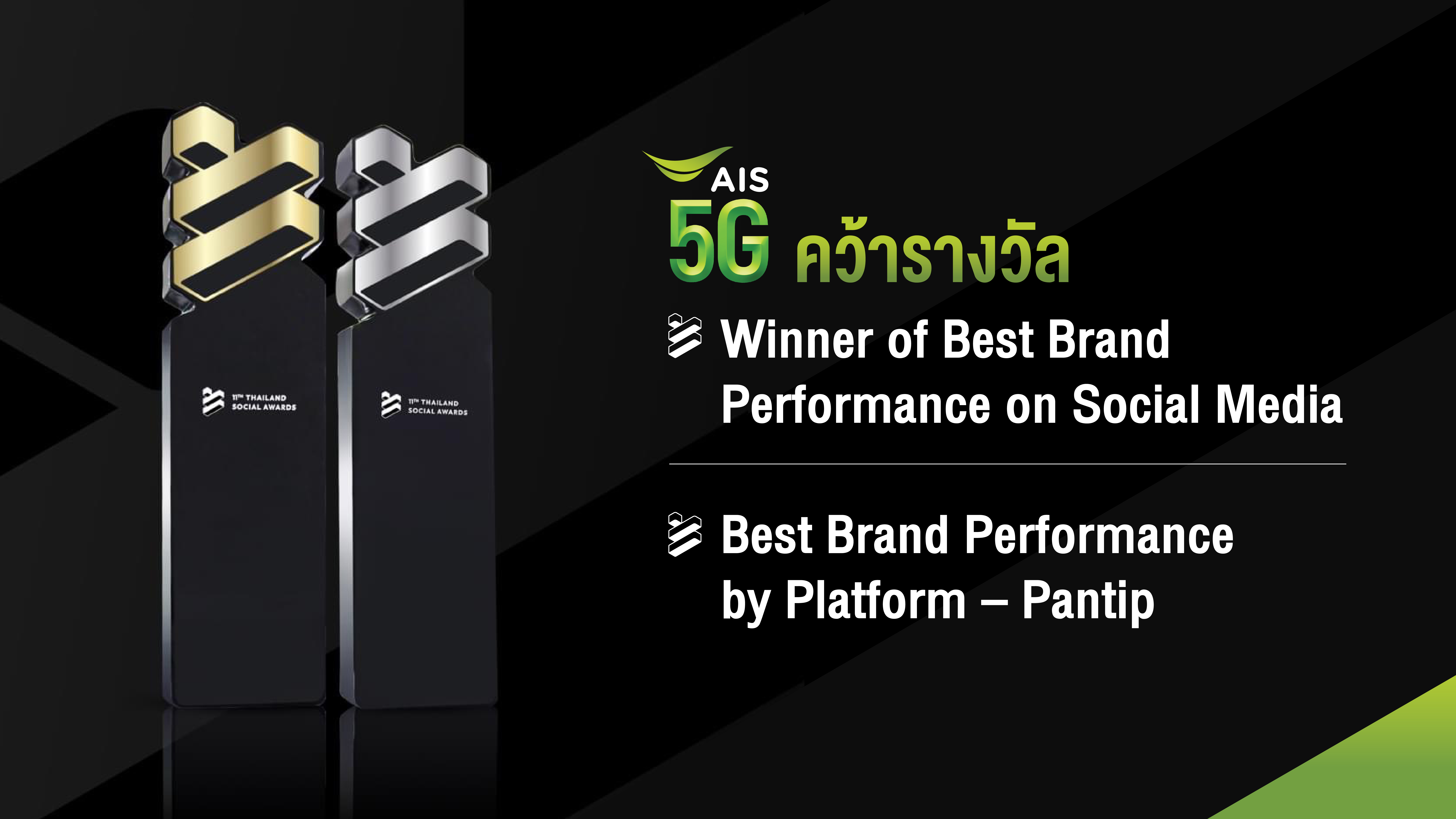 AIS สุดปัง!! กวาด 2 รางวัล จากเวที THAILAND SOCIAL AWARDS 2023 ยืนหนึ่ง 6 ปีซ้อน ที่ 1 ตัวจริงในทุกแพลตฟอร์มออนไลน์