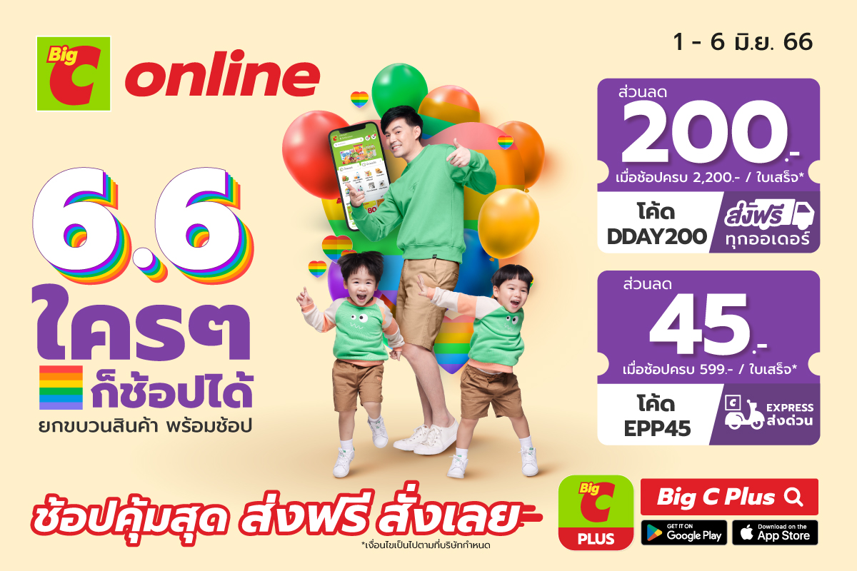 บิ๊กซีออนไลน์ 6.6 ใครๆ ก็ช้อปได้ ยกขบวนสินค้า พร้อมช้อป 1 – 6 มิ.ย. 66