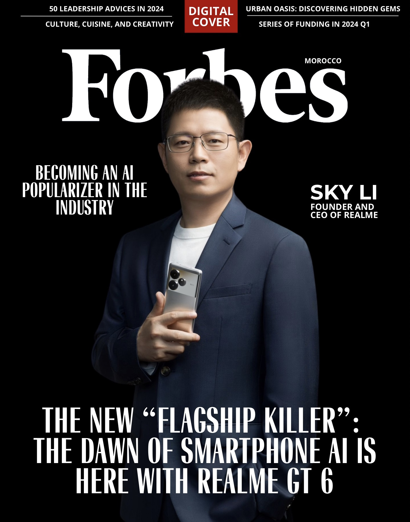 'สกาย ลี' CEO realme ผงาดขึ้นปก Forbes พร้อมประกาศ 'GT series' มาพร้อมขุมพลัง AI เต็มรูปแบบ