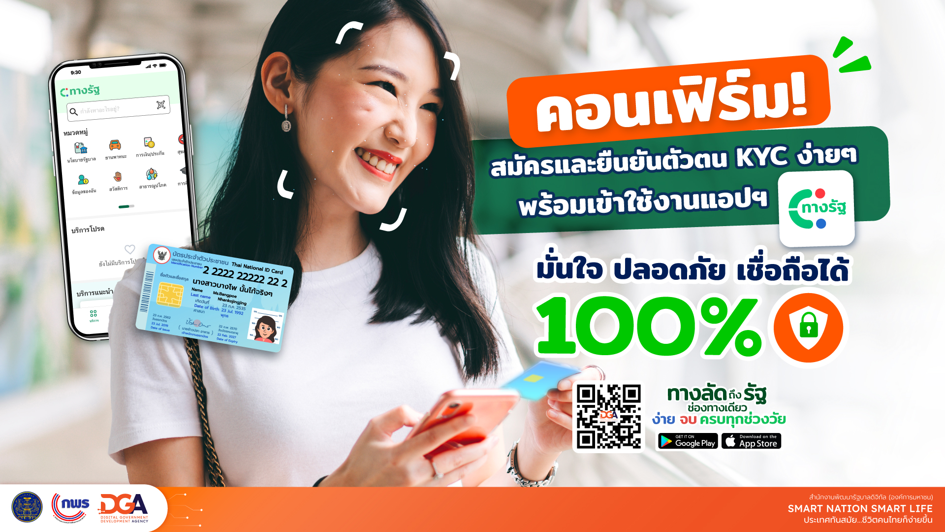 สมัครและยืนยันตัวตน KYC พร้อมใช้งานแอปฯ 'ทางรัฐ' มั่นใจ ปลอดภัย เชื่อถือได้ 100%