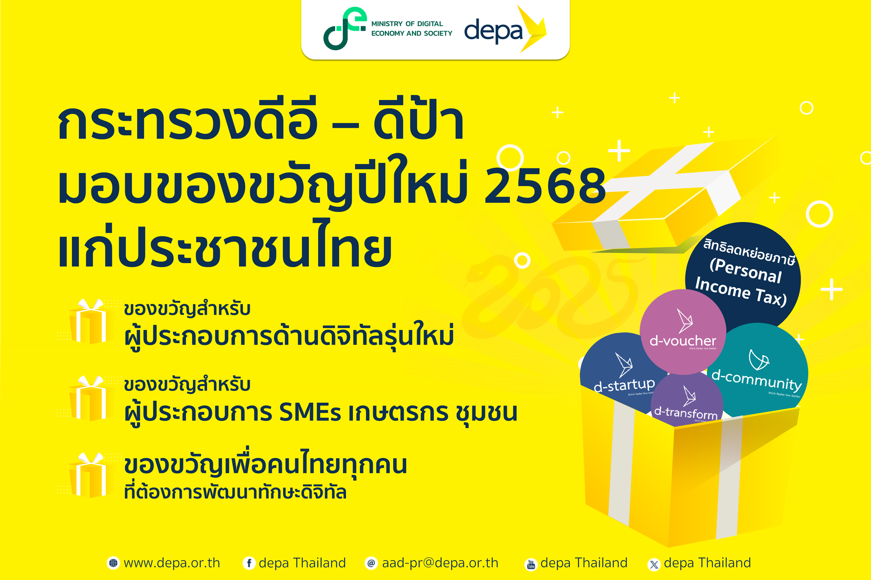 กระทรวงดีอี - ดีป้า เตรียมมอบของขวัญปีใหม่ 2568 แก่ประชาชนไทย